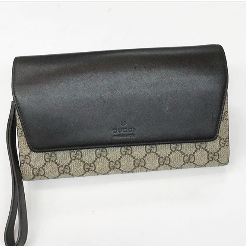 GUCCI GG Supreme Canvas/ Leather wallet